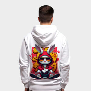 Cool Bunny Graphic Printed Hoodie