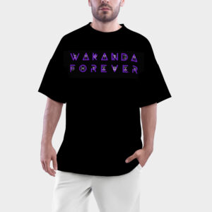 Men's Wakanda Forever Graphic Printed Oversized Classic T-shirt