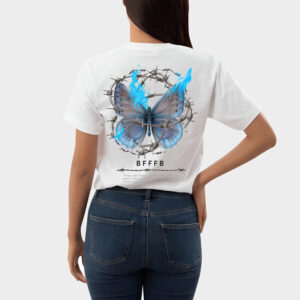 BEEF Butterfly Graphic Printed Oversized T - Shirt
