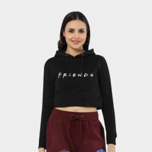 Friends Graphic Printed Crop Hoodies For Women's