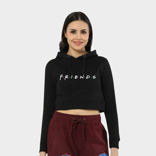 Friends Graphic Printed Crop Hoodies For Women's