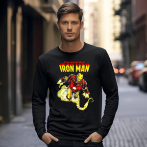 Iron Men Retro Games Anime Graphic Printed Full Sleeve T-Shirt for Men's