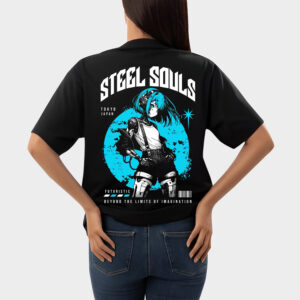 Streel Soul Anime Graphic Printed Oversized T-Shirt for Women's